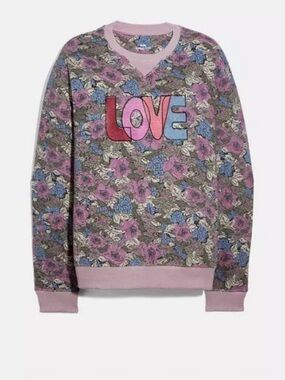 Coach Floral Print Tee in Pink, Green, Yellow